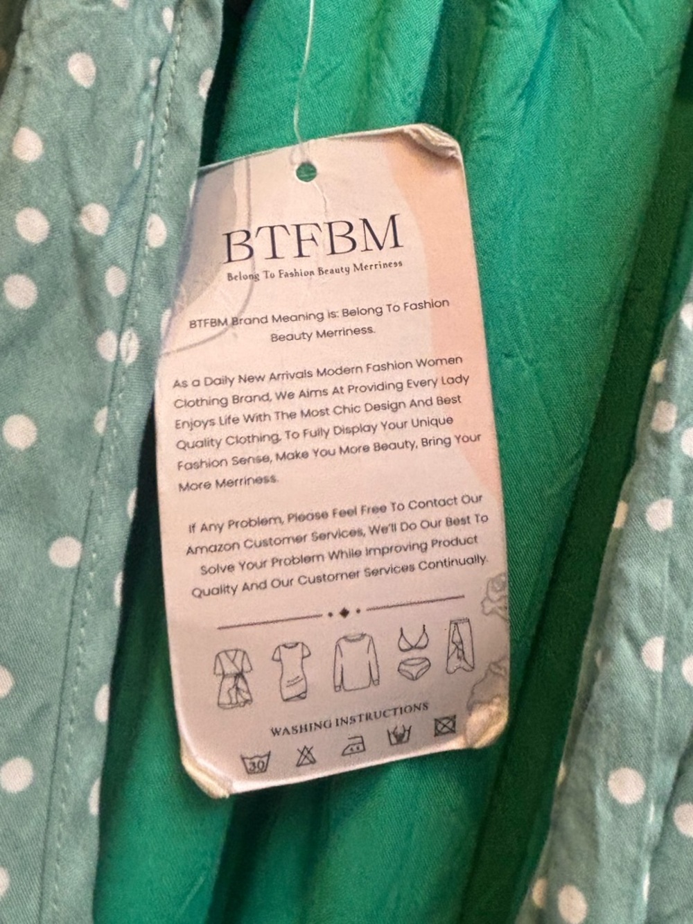 BTFBM Green Polka Dot Halter Dress Tiered Mini Sage Green dress size small 🌱 NWT - Picture 8 of 10